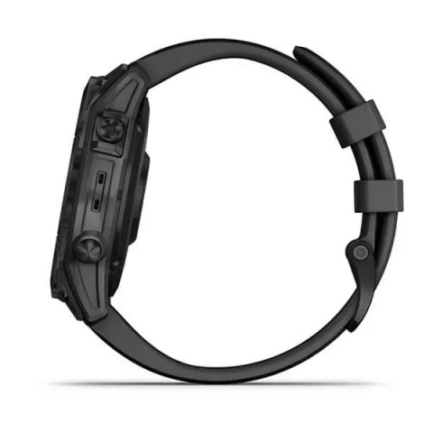 Смарт-годинник Garmin fenix 7 Sapphire Solar чорний титановий DLC з чорним ремінцем