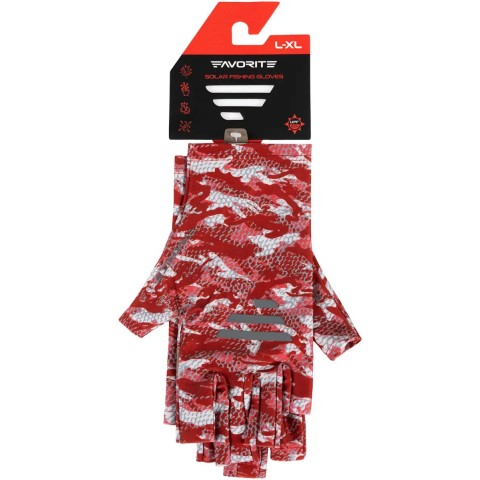 Перчатки Favorite Solar Fishing Gloves 5 Cut L/XL red