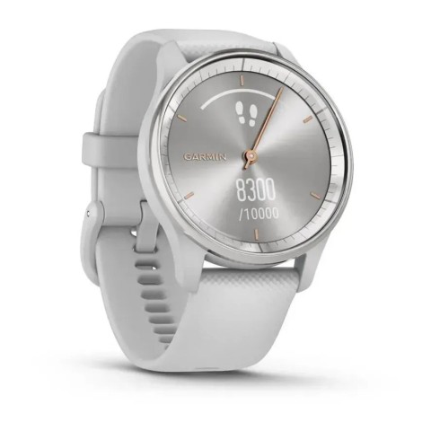 Смарт-годинник Garmin vivomove Trend із сріблястим сталевим безелем, сірими корпусом та ремінцем