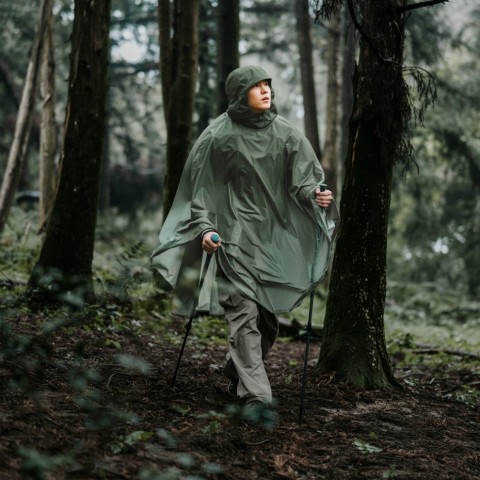 Плащ-дощовик Naturehike CNK2550FS010, розмір L, оливковий