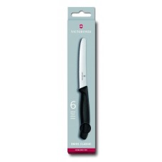 Набір кухонний Victorinox SwissClassic Tomato&Sausage Gift Set 6 ножів лезо 11см хвил. з чорн. ручкою