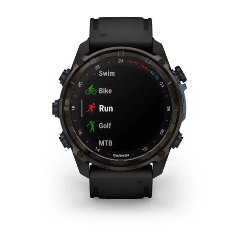 Смарт-годинник Garmin Descent Mk3i (51 мм) карбоново-сірий DLC титановий з чорним силіконовим ремінцем