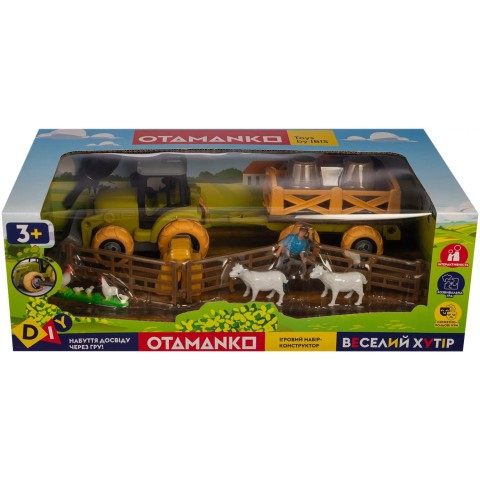 Ігровий набір OTAMANKO Веселий хутір (трактор з причепом, фермер з вівцями і курками) разноцветный