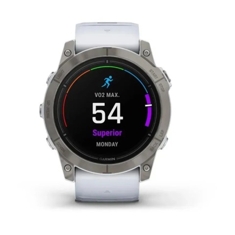 Смарт-годинник Garmin epix Pro Gen 2 Sapphire Edition (51 мм) титановий з ремінцем кольору білого каменю