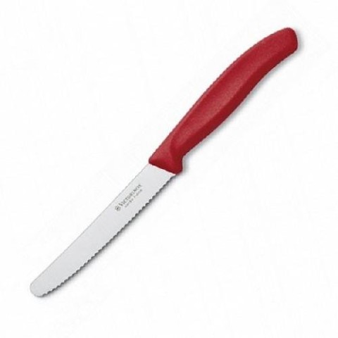 Кухонний ніж Victorinox SwissClassic Tomato&Sausage лезо 11см хвил. з черв. ручкою