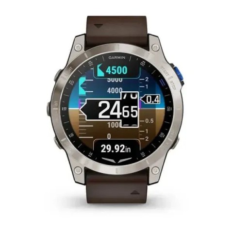 Смарт-годинник Garmin D2 Mach 1 з коричневим ремінцем Оксфорд
