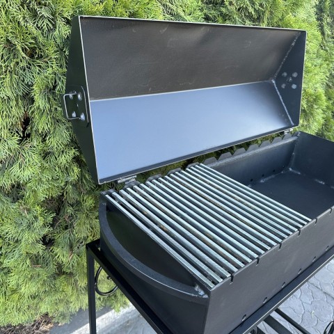 Мангал-барбекю з дровницею на 12 шампурів 3мм