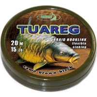 Поводковый материал Katran Braided Hook Links Tuareg 20m 15lb Camo Brown Black
