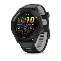 Смарт-годинник Garmin Forerunner 265 з чорними безелем і корпусом та чорним/сірим силіконовим ремінцем