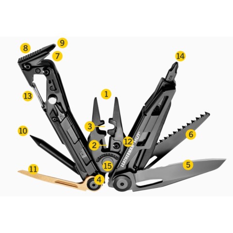 Мультиінструмент Leatherman Mut Black, чохол Molle (олива), картонна коробка