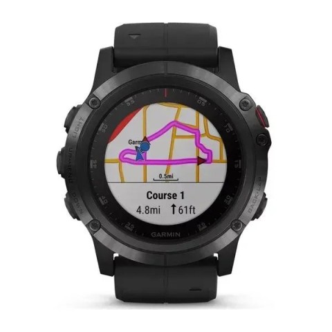 Смарт-годинник Garmin Fenix 5X Plus Sapphire чорний з чорним ремінцем