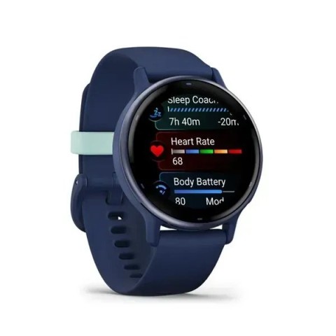 Смарт-годинник Garmin vivoactive 5 темно-синій з безелем металік