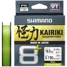 Шнур Shimano Kairiki 8+ 150m (Mantis Green) 0.19mm 18/lb/12.8kg