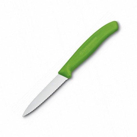 Кухонний ніж Victorinox SwissClassic Paring лезо 8см хвил. з зел. ручкою