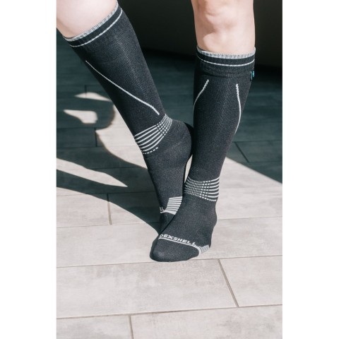 Водонепроникні шкарпетки Dexshell Longlite Socks 2.0, сірі полоски, розмір L (43-46)