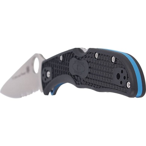 Ніж Spyderco Endela, Thin Blue Line, напівсеррейтор (C243FPSBKBL)