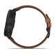 Смарт-часы Garmin fenix 6X Sapphire Edition черные DLC с каштановыми кожаным ремешком