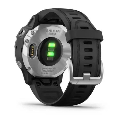 Смарт-годинник Garmin fenix 6S Solar сріблястий з чорним ремінцем