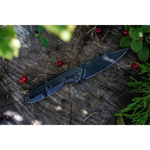 Ніж складаний туристичний Ruike P128-SB, (9.3 см) 14C28N / 3cr14n чорний
