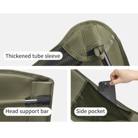 Стілець складаний ультралегкий Naturehike CNK2550JJ013 Yamami YL01, розмір L, алюміній, оливковий