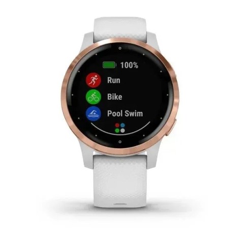 Смарт-годинник Garmin vivoactive 4S білий з рожево-золотистим безелем