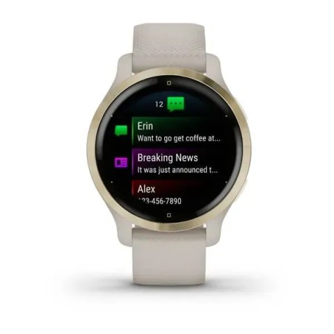 Смарт-годинник Garmin Venu 2S світло-пісочний із золотистим безелем