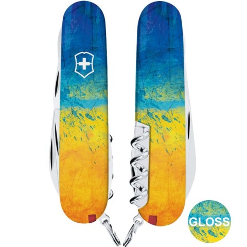 Ніж Victorinox Climber Ukraine 91мм,14функ ,Жовто-синій малюнок