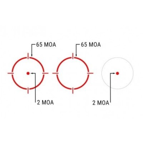 Прицел коллиматорный Holosun SCRS RD MRS, 2 MOA Dot & 65 MOA Circle (Red) Solar