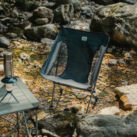 Стілець складаний ультралегкий Naturehike Stellaluna L04 CNK2450JJ015, розмір М, алюміній, сірий