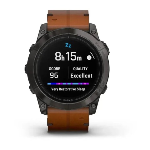 Смарт-часы Garmin epix Pro Gen 2 Sapphire Edition (51 мм) карбоново-серые титановые DLC с каштановым кожаным ремешком