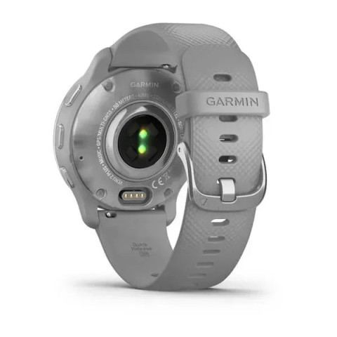 Смарт-годинник Garmin Venu 2 Plus сірий зі сріблястим безелем і силіконовим ремінцем