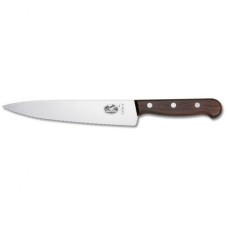 Нож кухонный разделочный Victorinox Wood 22 см, серрейтор, розовое дерево