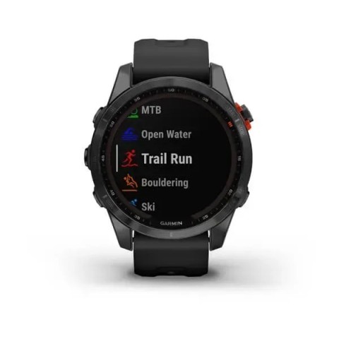 Смарт-часы Garmin fenix 7S Solar сланцево-серые с черным ремешком