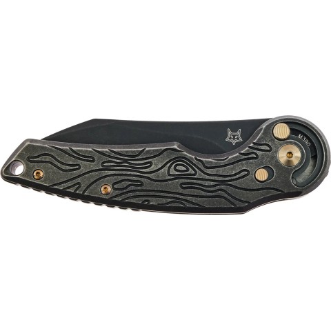 Нож Fox Jupiter Black Blade Titanium, PVD Stone Washed ц:black