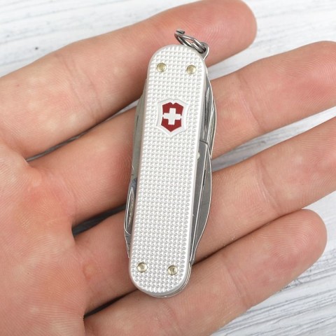 Ніж Victorinox Minichamp Alox 58мм,15функ,ріфл.срібл