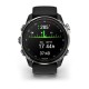 Смарт-часы Garmin Descent Mk3i (51 мм) серебрянно-черные PVD титановые с черно/серым силиконовым ремешком