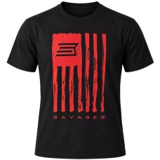 Футболка Savage SHORT SLEEVE T-SHIRT / RED SAVAGE FLAG L черный