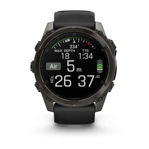 Смарт-годинник Garmin fenix 8 AMOLED (51 мм) Sapphire карбоново-сірий DLC чорний/гравійно-сірий