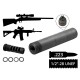 2в1 розбірний глушник+дгк AFTactical S441M24 M242 .223 1/2