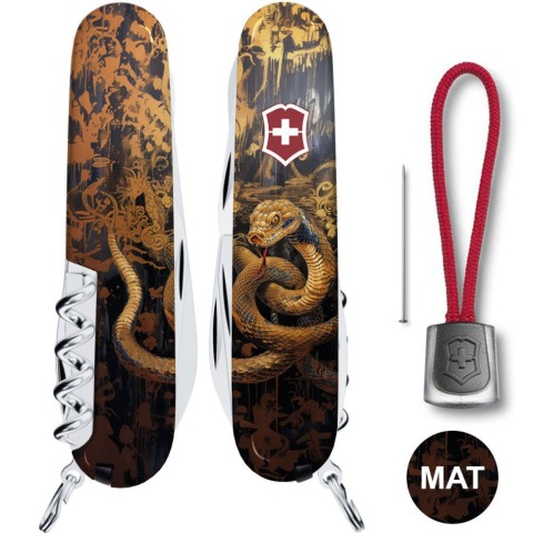Ніж Victorinox Climber Zodiac 91мм,14функ ,Золота дерев'яна змія