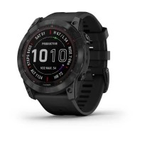 Смарт-годинник Garmin fenix 7X Sapphire Solar чорний титановий DLC з чорним ремінцем