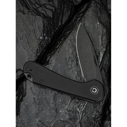 Ніж складаний кишеньковий Civivi Elementum Slip Joint, (7.5 см) 14C28N / G10 чорний