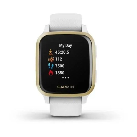 Смарт-годинник Garmin Venu Sq білий із золотистим безелем