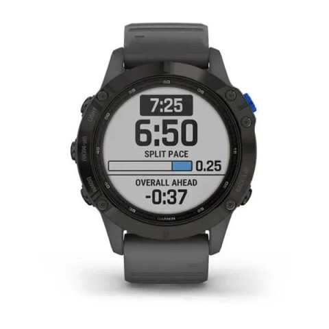 Смарт-часы Garmin fenix 6 Pro Solar Edition черные с серым ремешком
