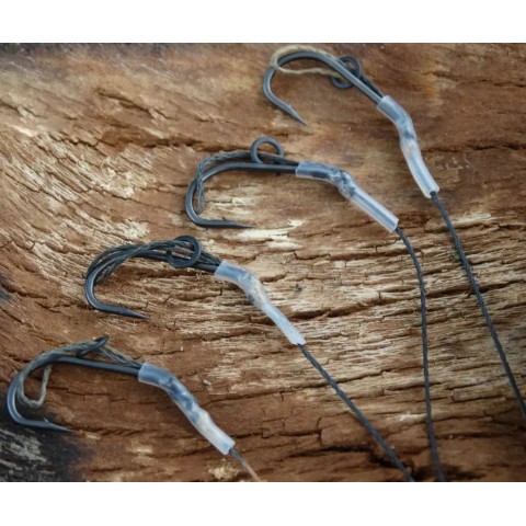 Поводковый материал Katran Braided Hook Links Tuareg 20m 25lb Camo Brown Black