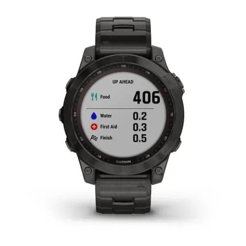 Смарт-часы Garmin fenix 7 Sapphire Solar карбоново-серые титановые DLC с титановим вентилируемым браслетом