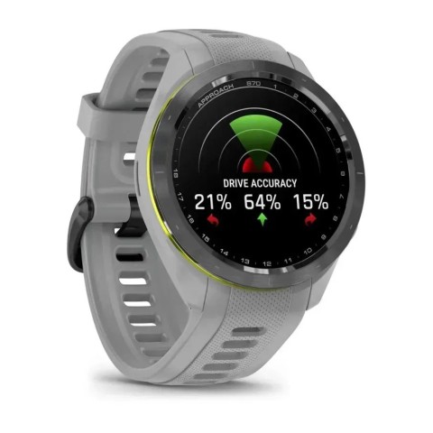 Смарт-годинник Garmin Approach S70 (42 мм) з чорним керамічним безелем та сірим ремінцем