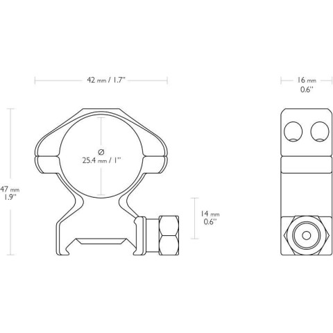 Кільця Hawke Precision Steel 1