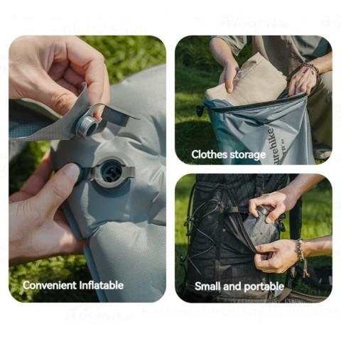 Гермомішок-насос універсальний для надування матраців та подушок Naturehike, сірий