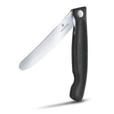 Складаний ніж для пікніка Victorinox Swiss Classic 11см хвил чорн 6.7833.F